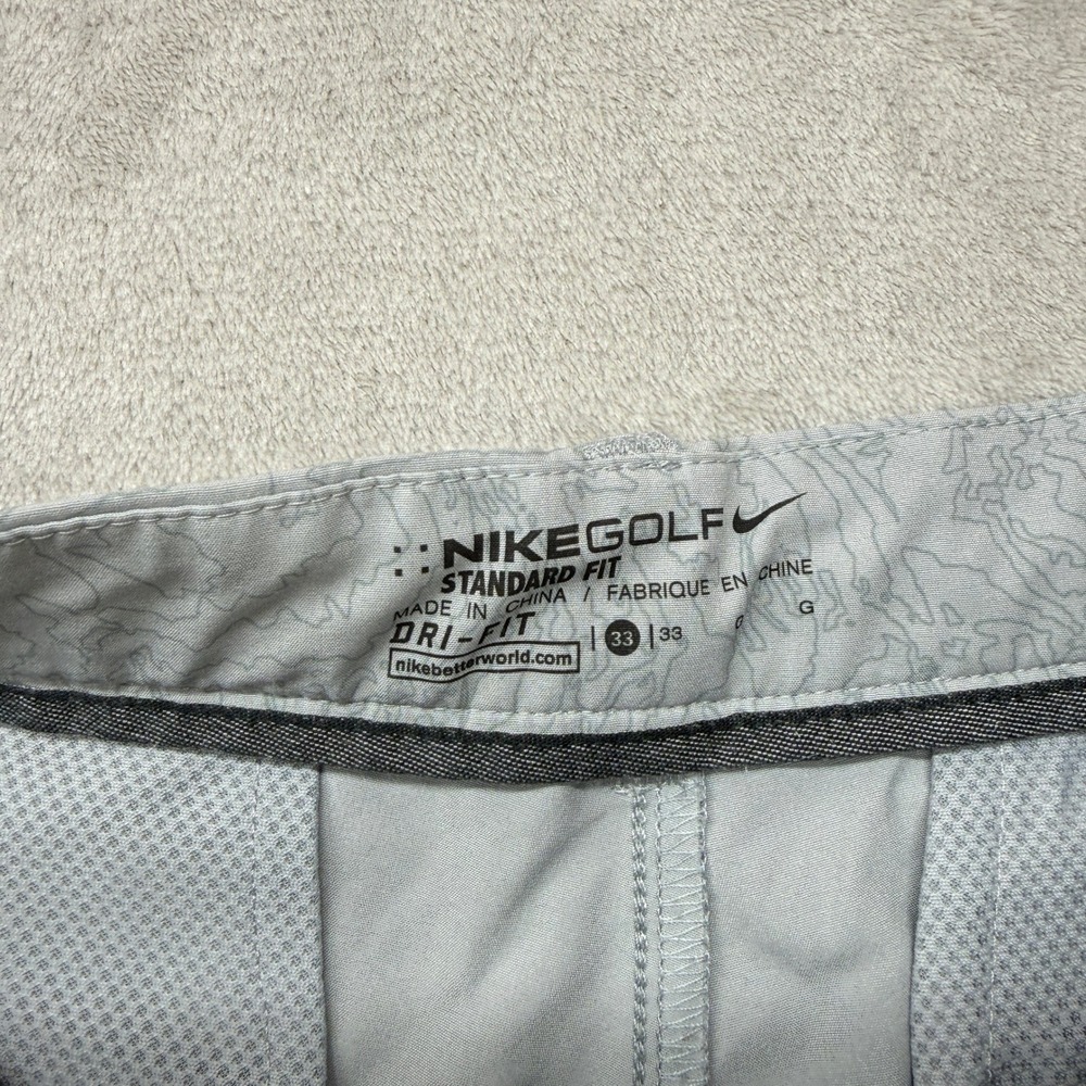Nike Golf Shorts Mens 33 Grey Topographic Map Print Dri-FIT Standard Fit Stretch - Picture 3 of 11